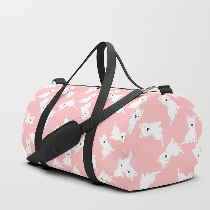 Westie Pink Pattern Duffle Bag