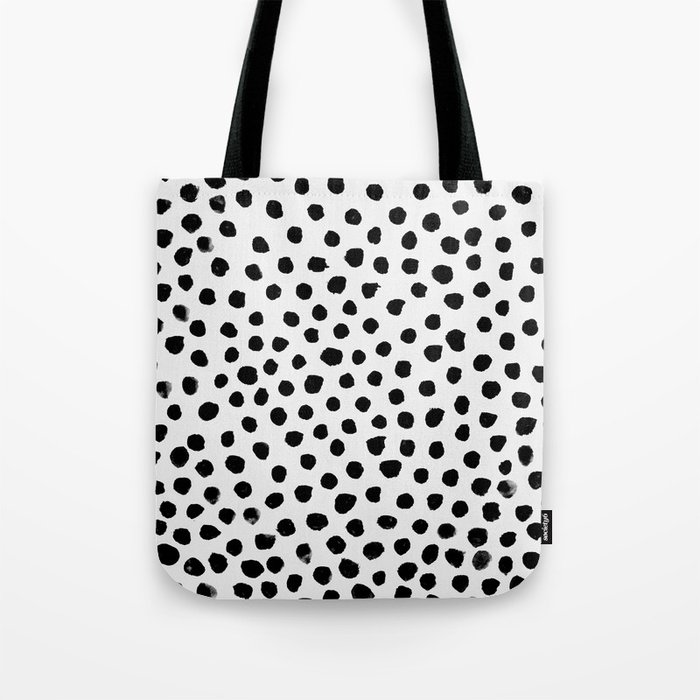 Painterly Black Dots Tote Bag