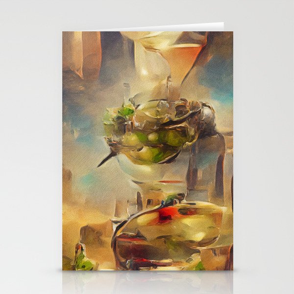 Martini with Olives Stationery Cards