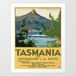 Vintage poster - Tasmania Art Print