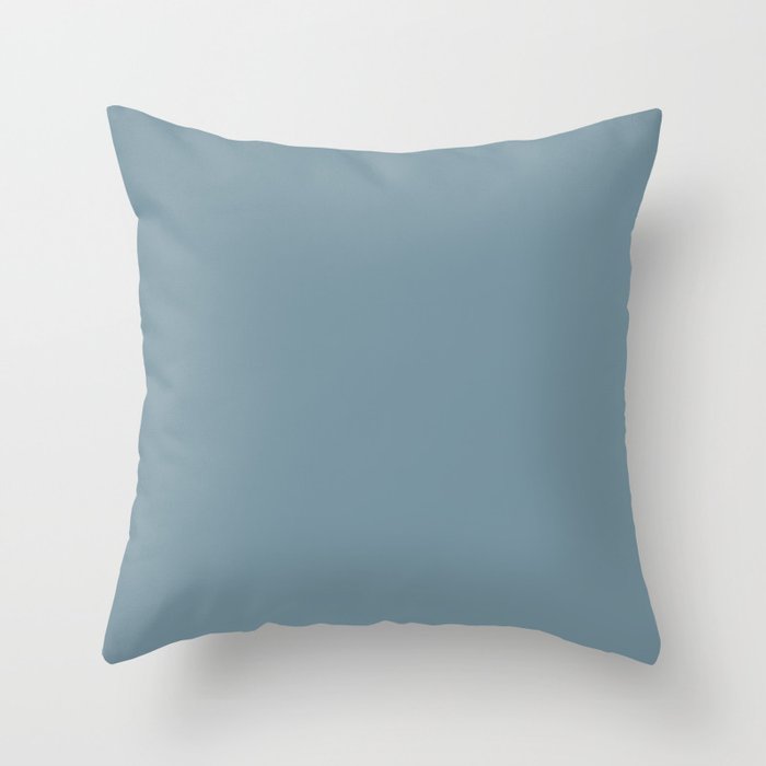 Solid Dusty Blue Color Throw Pillow