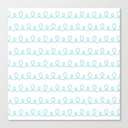 Loopy Pattern Teal on White Canvas Print