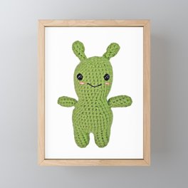 Cute Alien Crochet Amigurumi Framed Mini Art Print