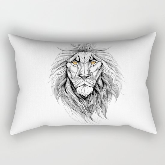 The Lion (black stroke version for t-shirts) Rectangular Pillow