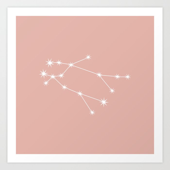 GEMINI Pastel Pink – Zodiac Astrology Star Constellation Art Print