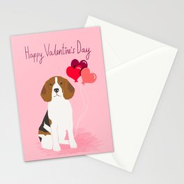 Beagle dog lover valentines day heart balloons must have gifts for beagles Stationery Cards