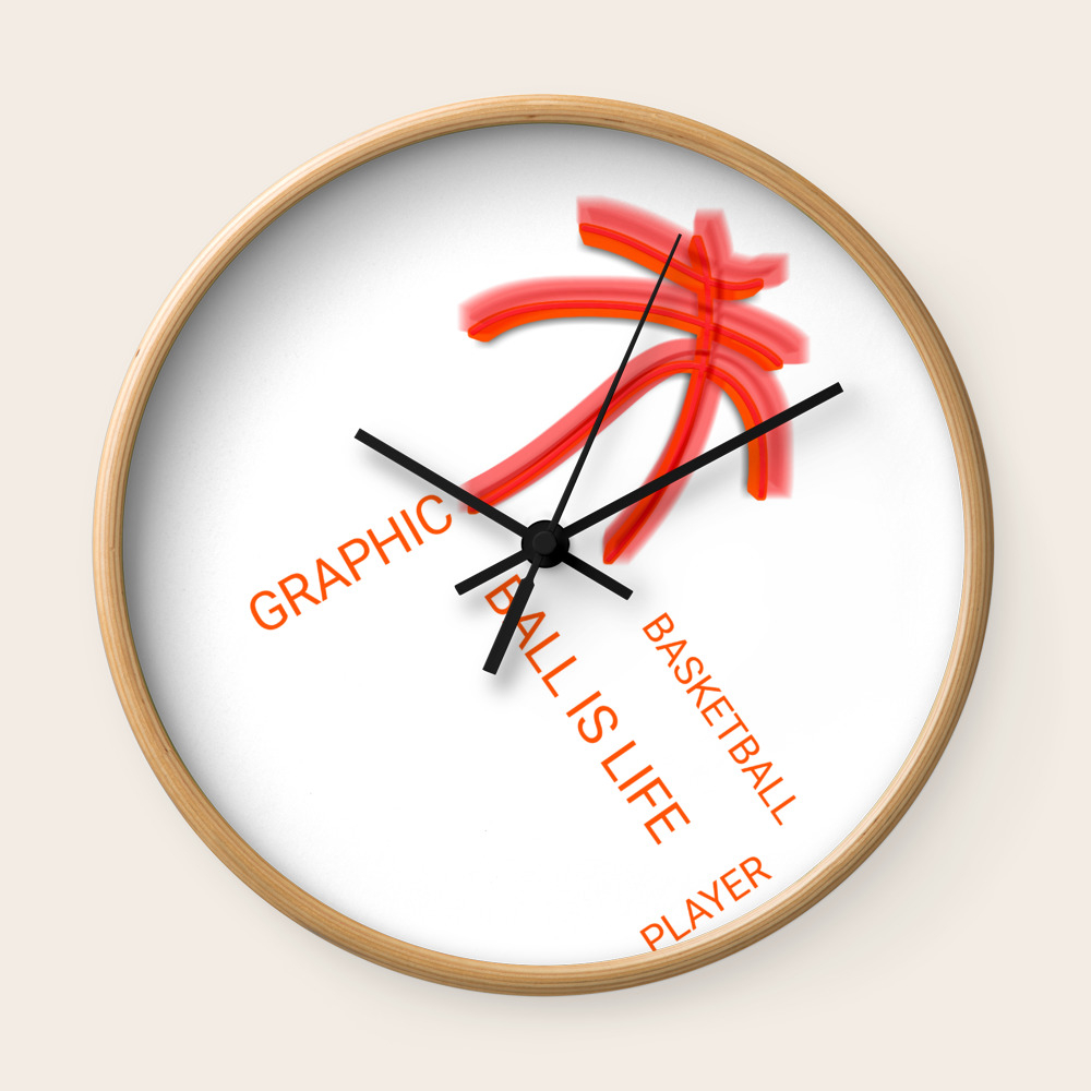 Graphic Basketball Statement Wall Clock