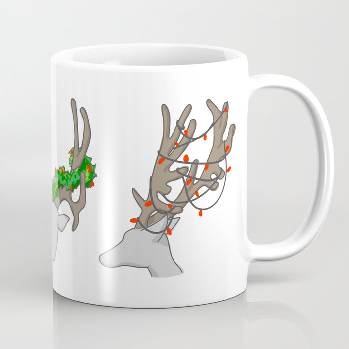 Christmas Reindeer Wreath Coffee Mug