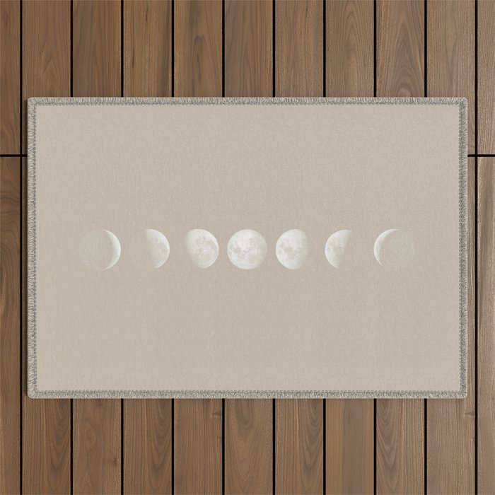 Moon Phases in Sand Outdoor Rug