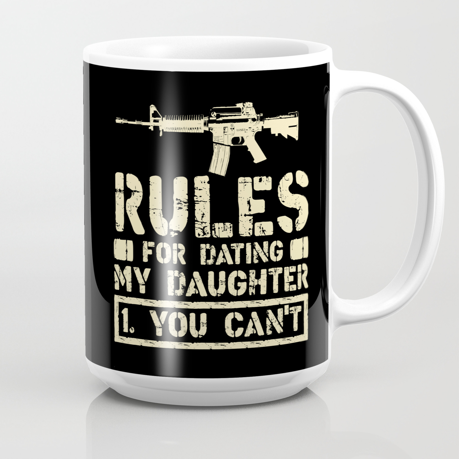 DADD Dad Against Daughters Dating Date BF Funny Humor Ceramic White Coffee Mug 