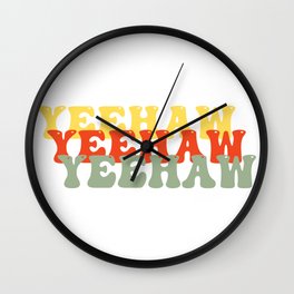 Retro Yeehaw Wall Clock
