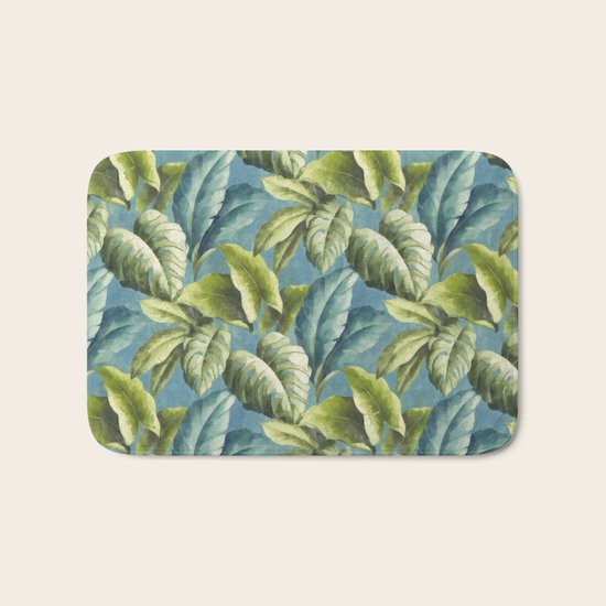 Tropical leaves Bath Mat
