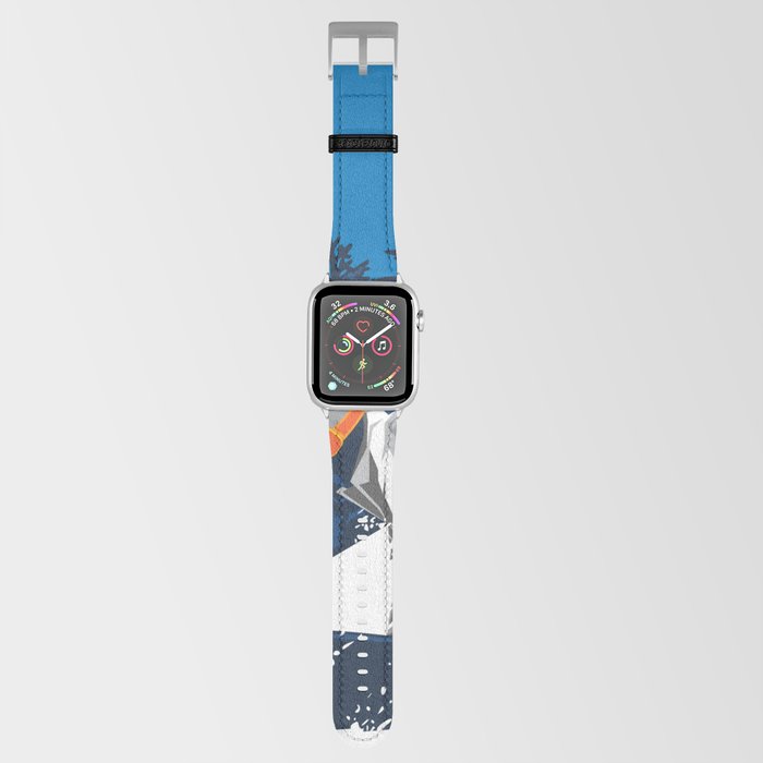 Snowboard Powder Snow Apple Watch Band by Shirts and Date of Birth