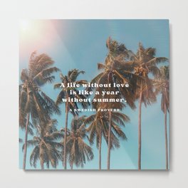 Summer palms and love Metal Print