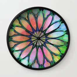 Tropical Flower Dream Wall Clock | Modern, Colorful, Kaleidoscopedesign, Digital, Digitaldesign, Colorfuldesign, Kaleidoscope, Gift, Home, Floral 