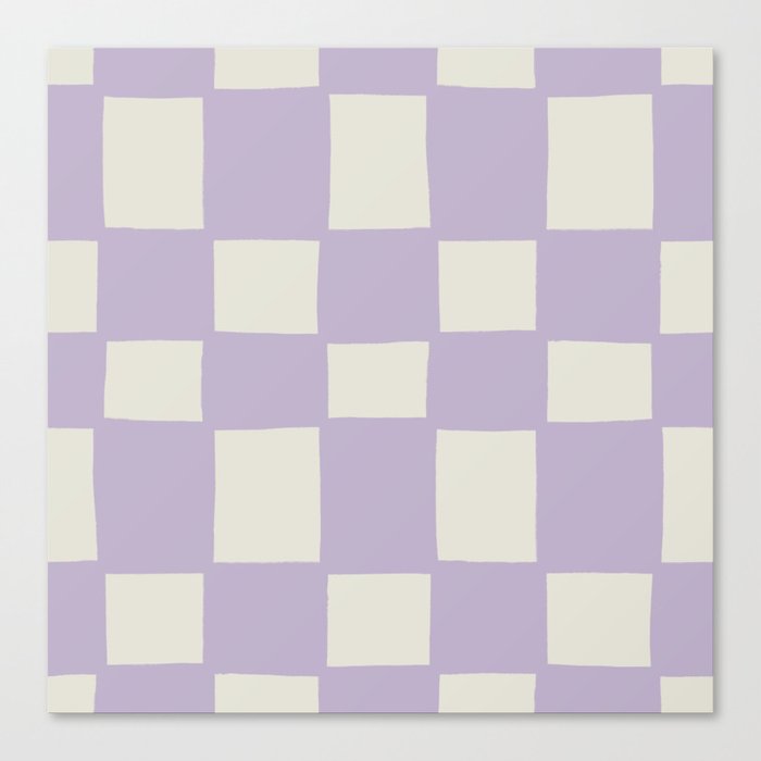Tipsy checker in lilac dust Canvas Print