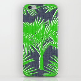 Tropical Palms Kelly Green on Navy iPhone Skin
