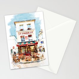 Le Consulat Paris Watercolor Cityscape Stationery Card