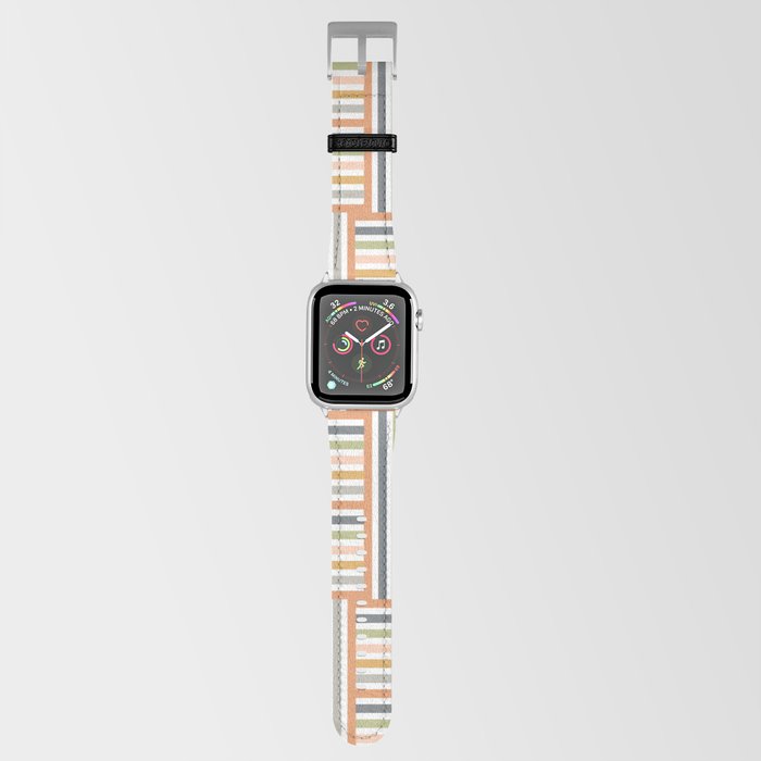 Delicate pastel stripes and squares Apple Watch Band