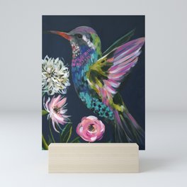 Humingbird Painting Boho Bright Mini Art Print