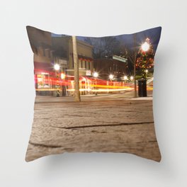 Downtown Blacksburg Christmas Throw Pillow
