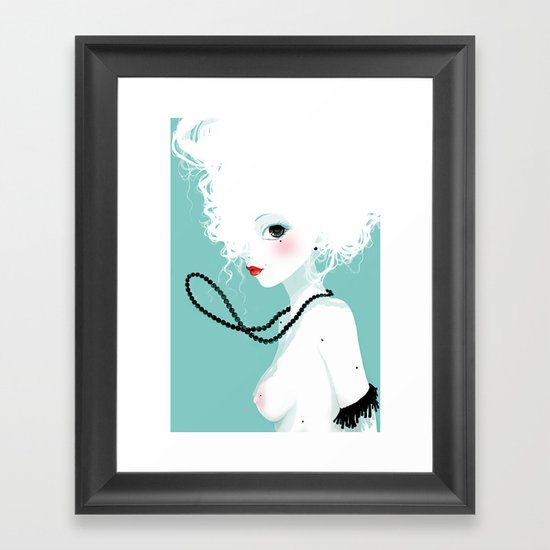 Black pearls Framed Art Print