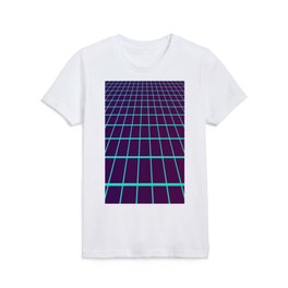 Minimal Synthwave Grid Lines Kids T Shirt