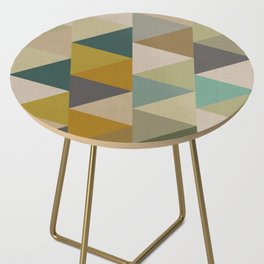 geometric mid century abstract nature green Side Table