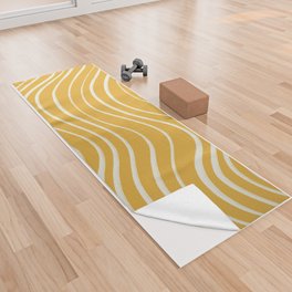 Golden Minimalist Abstract Lines Yoga Towel