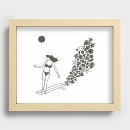 Surfer Girl Flowers Recessed Framed Print