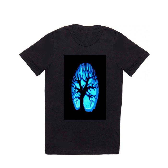 Happy HaLLoWeen Brain Tree Blue T Shirt