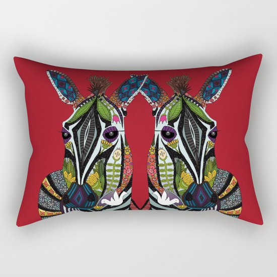 zebra love red Rectangular Pillow