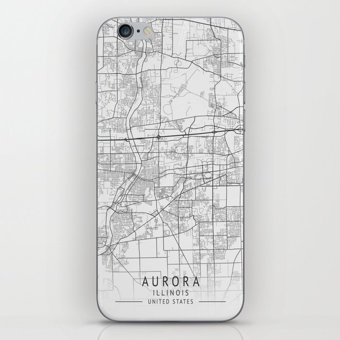 Aurora Illinois city map iPhone Skin