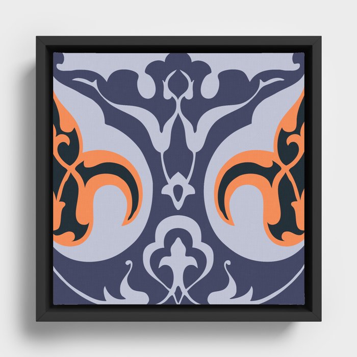 Elegant Damask Pattern  Framed Canvas