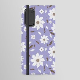 Flowers and leafs purple Android Wallet Case