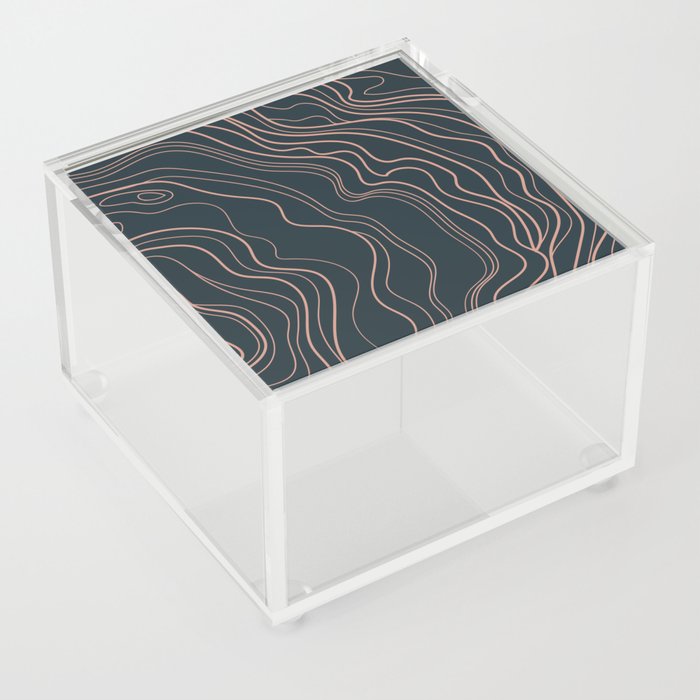Rose Gold and Blue Abstract Acrylic Box