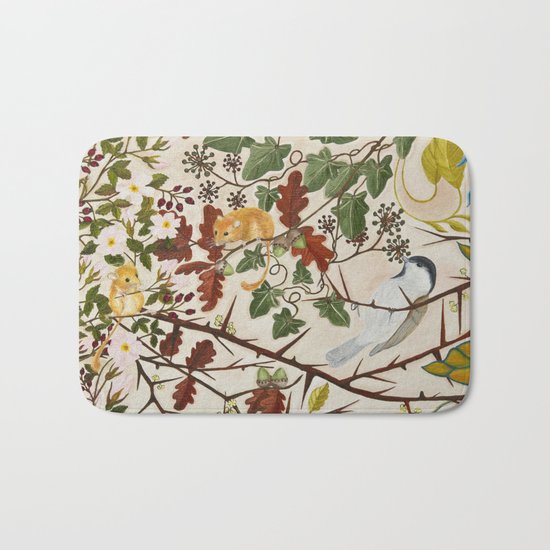 Marsh Tit and Field Mice Bath Mat