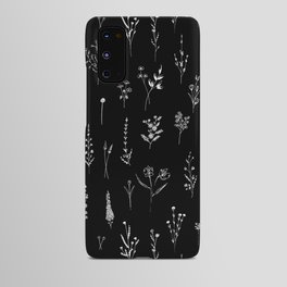 Black wildflowers Android Case