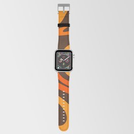 Mod Swirl Retro Abstract Pattern in 70s Brown and Orange  Apple Watch Band