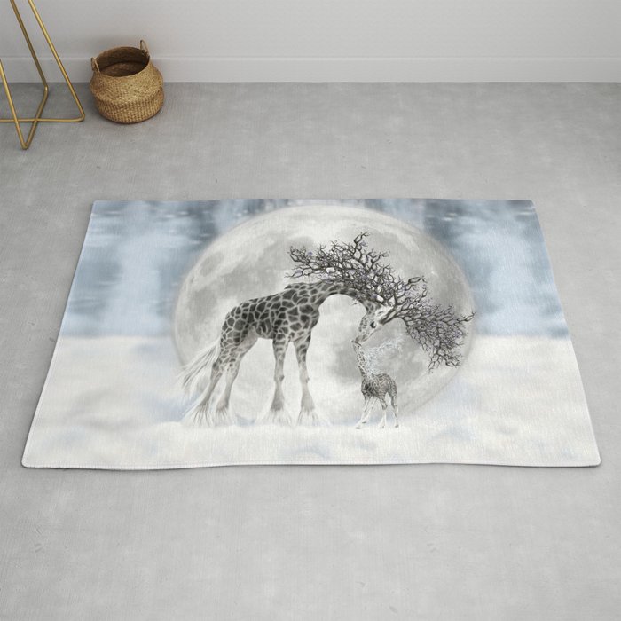 Giraffe Moon Dreaming Rug By Aboutlaila Society6