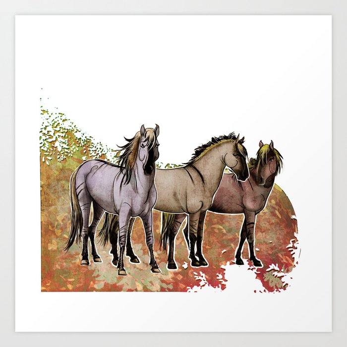 Stripped Horses- Sorraia Art Print