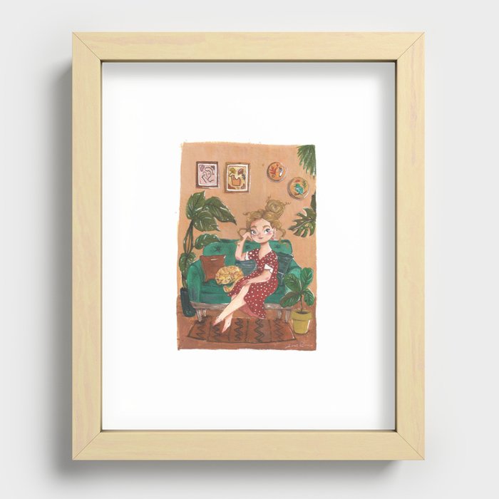 Girl at home Recessed Framed Print