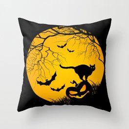 happy halloween graphic illustration Throw Pillow