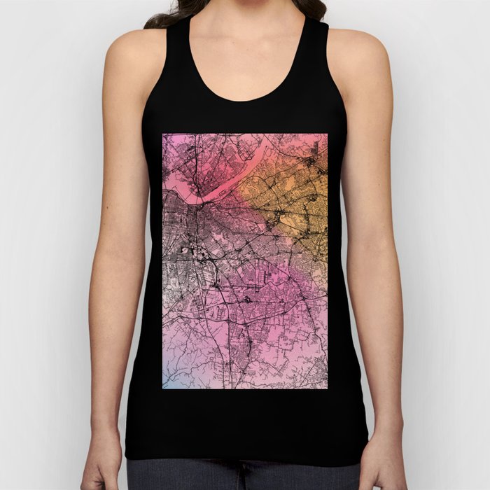 colorful Louisville city map Tank Top