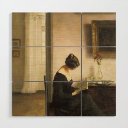 Woman on a Chair Reading Wood Wall Art