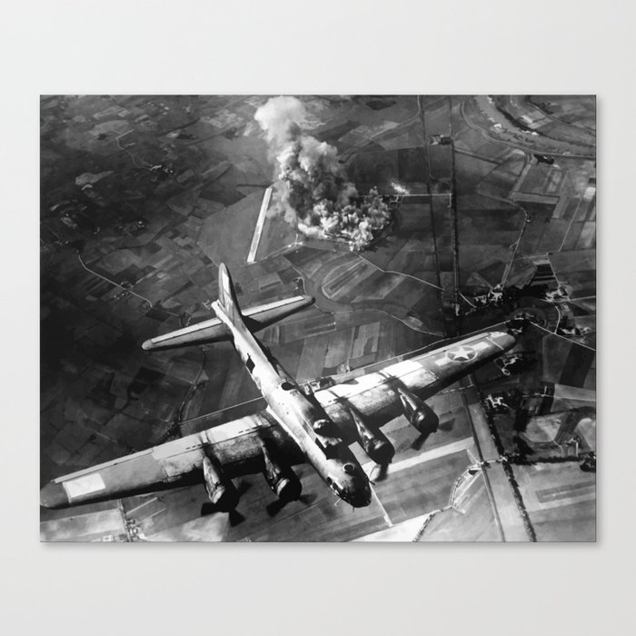 B 17 Bomber Over Germany Painting Canvas Print By Warishellstore