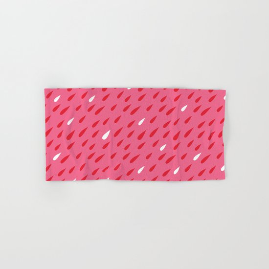 Red + Pink Droplets Hand & Bath Towel