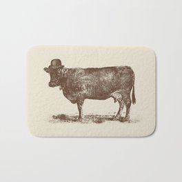 Cow Cow Nuts Bath Mat | Curated, Nonsense, Hat, Animal, Graphicdesign, Party, Engraving, Nonsens, Illustration, Cow 