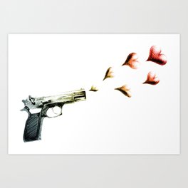 My Love Gun in Color Art Print | Pop Art, Graphic Design, Love, Illustration 