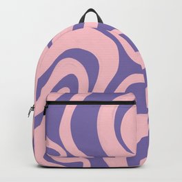 Swirl Lines in Blush Pink + Pastel Violet Backpack